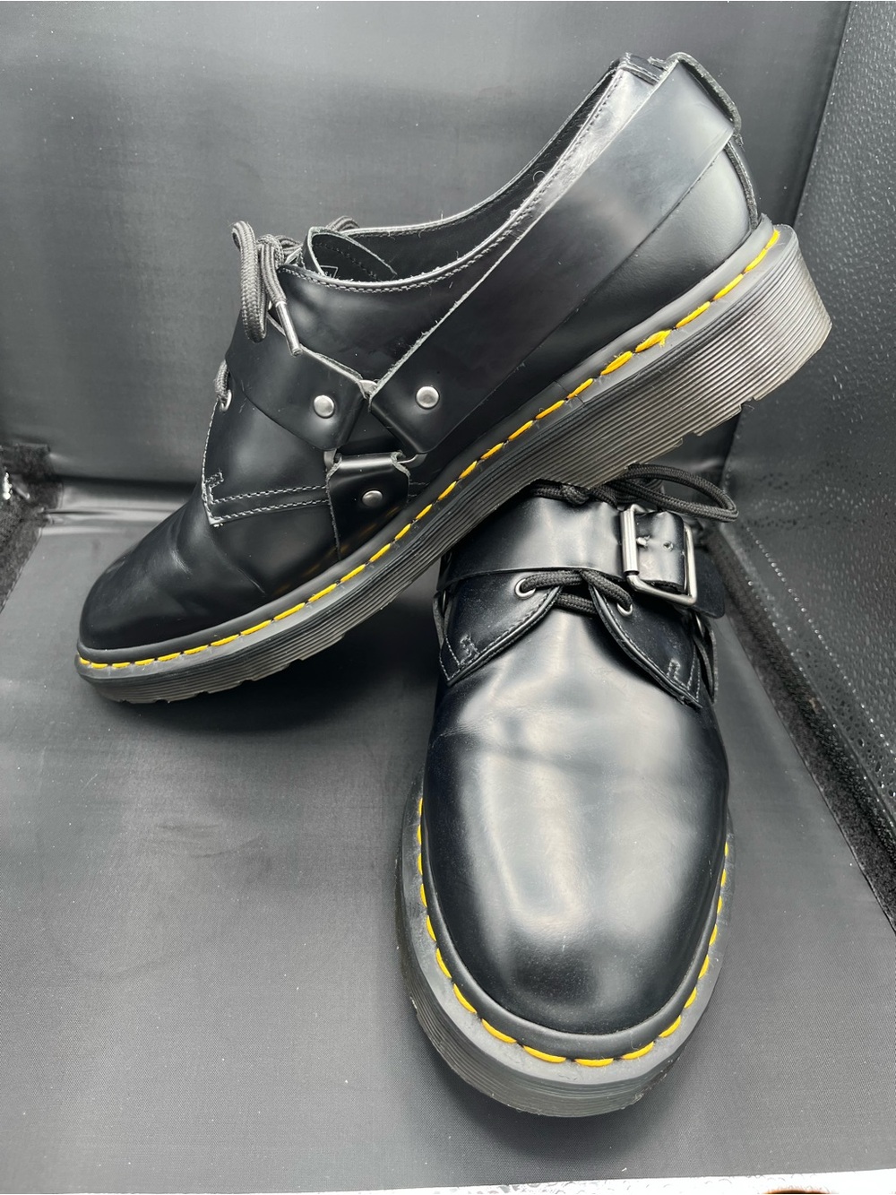 Men’s Dr. Martens Black Harness Buckle Derby’s - Picture 2 of 3